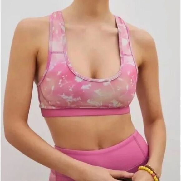 Anthropologie Daily Practice Sofia Sports Bra in Pink Size S - Picture 2 of 8
